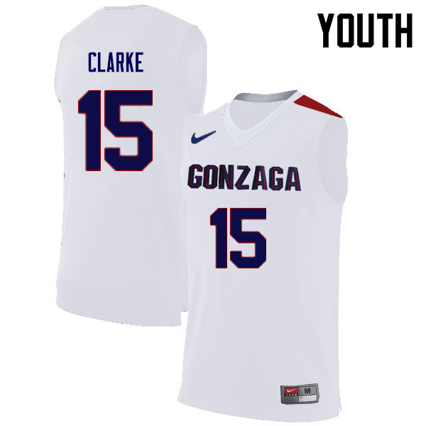 Youth Gonzaga Bulldogs #15 Brandon Clarke College Basketball Jerseys Sale-White - Click Image to Close